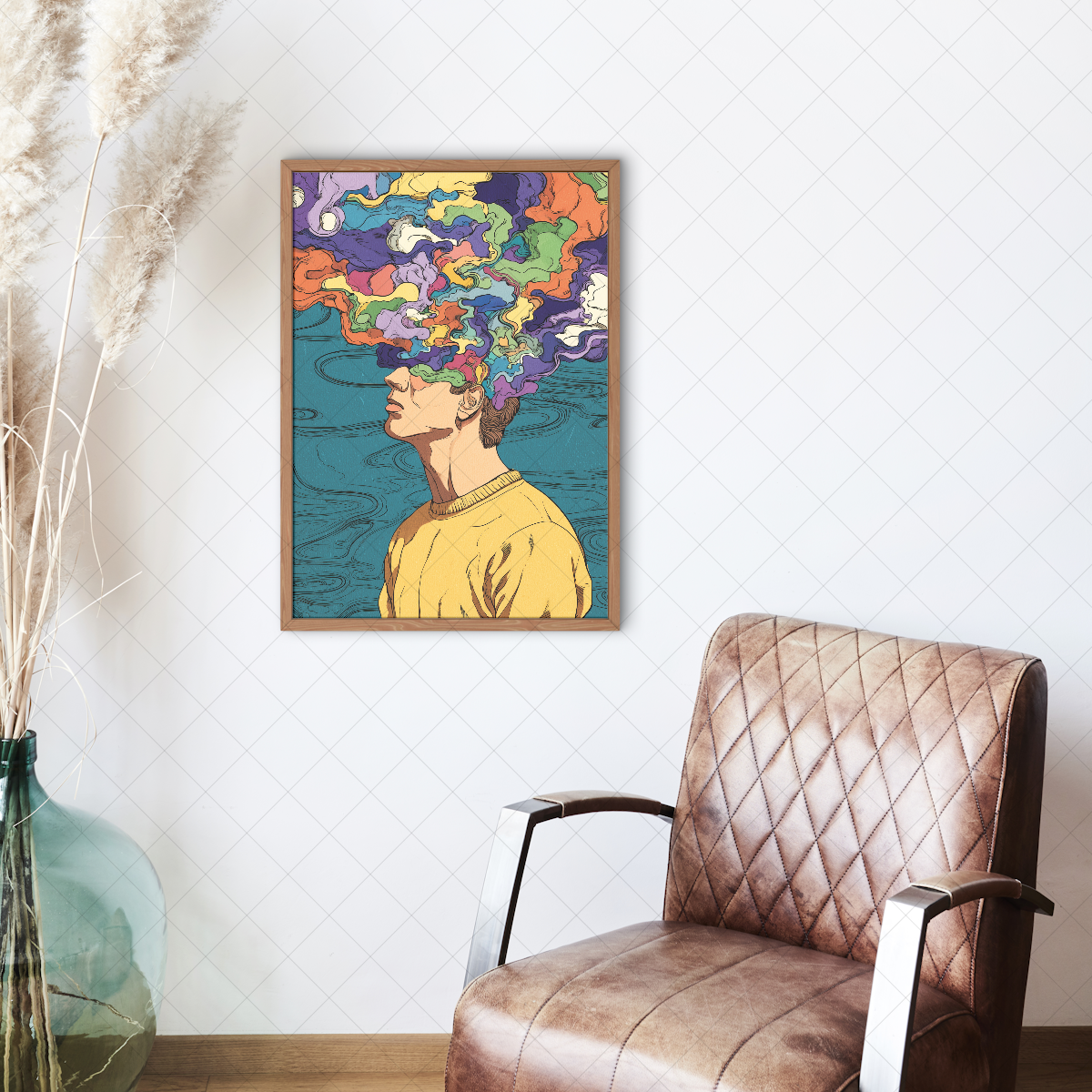 Universe of Imagination art print detail, premium fine art poster, space wall decor