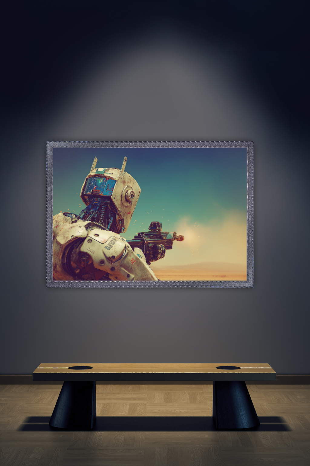 Wasteland Warrior - Sci-Fi Robot Fine Art Poster