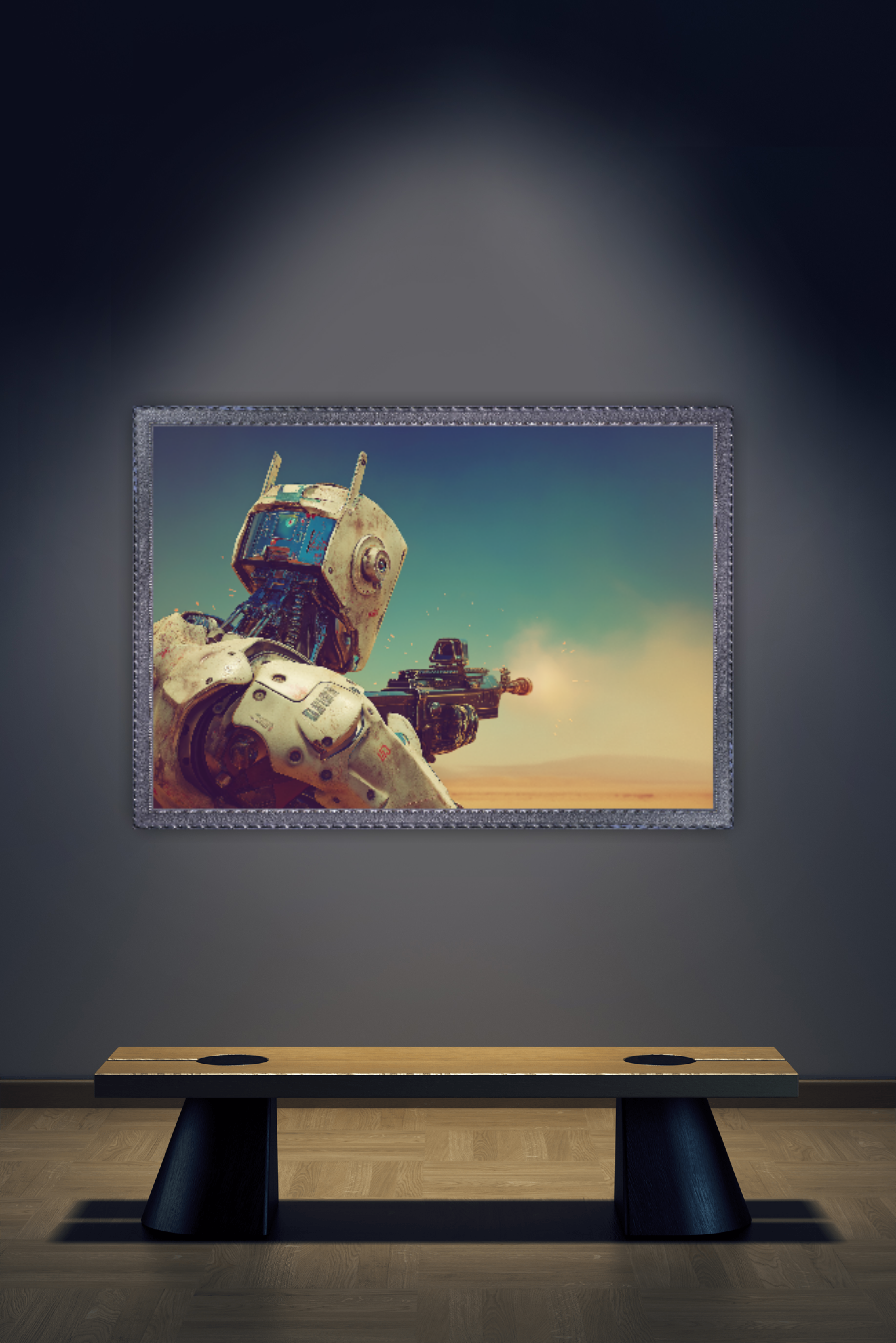 Wasteland Warrior - Sci-Fi Robot Fine Art Poster