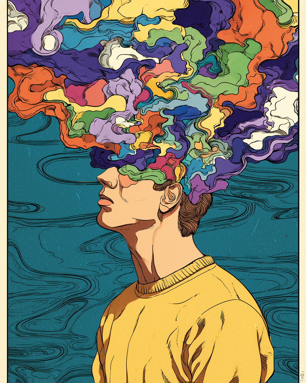 Fine art poster print - Universe of Imagination, depth of mind and thoughts, cosmic fantasy wall art
