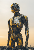 Amber Sentinel — Rise from the Ruins | Fine Art Poster Print