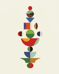 Fine art poster print - Calming minimalistic geometrical shapes, ADHD friendly wall art