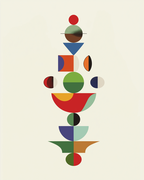 Fine art poster print - Calming minimalistic geometrical shapes, ADHD friendly wall art