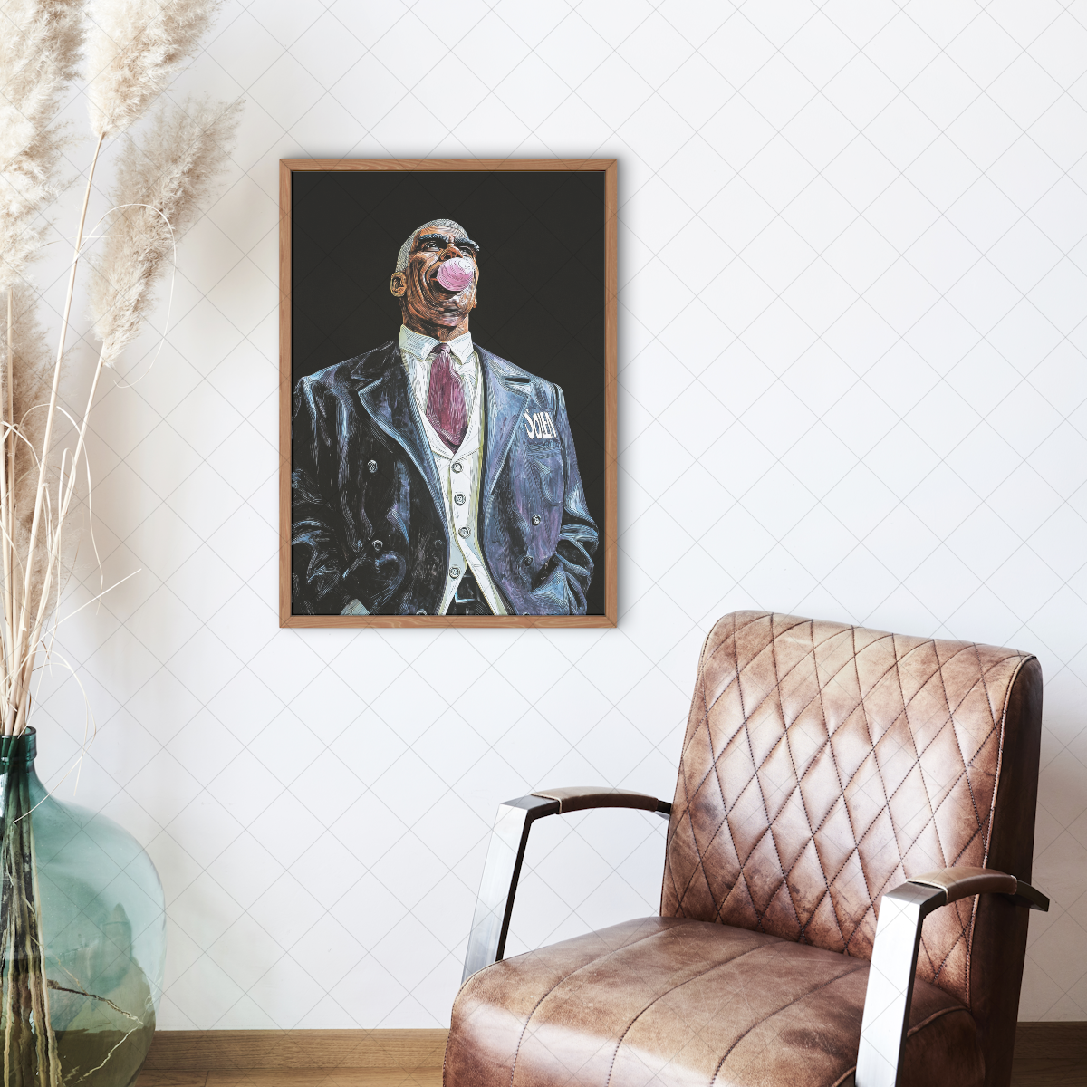 Big Sam Chewing Gum art print detail, fine art poster, bold pop art wall decor